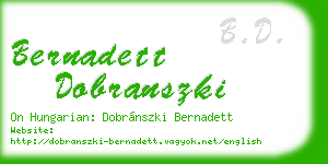 bernadett dobranszki business card