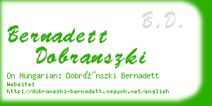 bernadett dobranszki business card